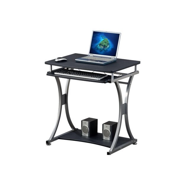 TECHLY 307308 Compact computer desk 700x550 with sliding keyboard tray black graphite