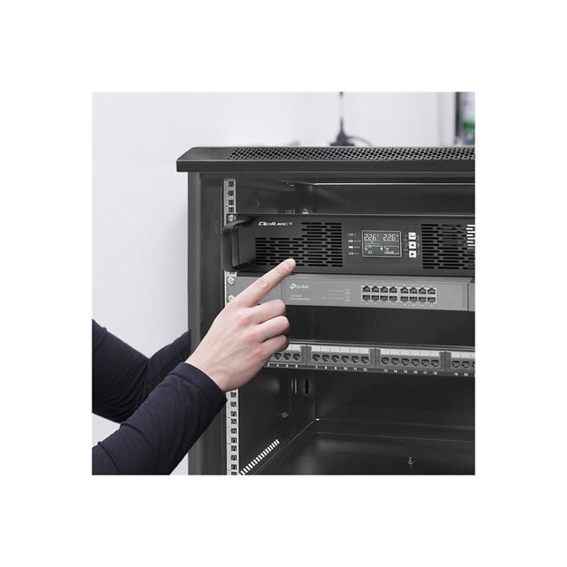 QOLTEC 52286 Uninterruptible Power Supply UPS for RACK / 2.4kVA / 2400W / Power factor 1.0 / LCD / EPO / USB / On line 3