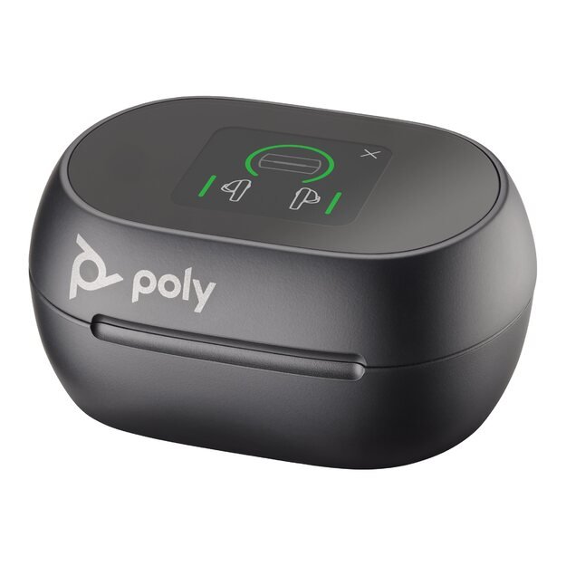 HP Poly Voyager Free 60+ UC M Carbon Black Earbuds +BT700 USB-C Adapter +Touchscreen Charge Case