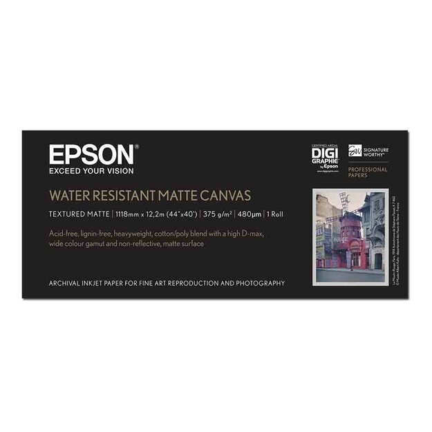 EPSON Paper Canvas 44inchx12.2m for StylusPro 4000-C8 7600 9600 9800 10600 water resistant matte