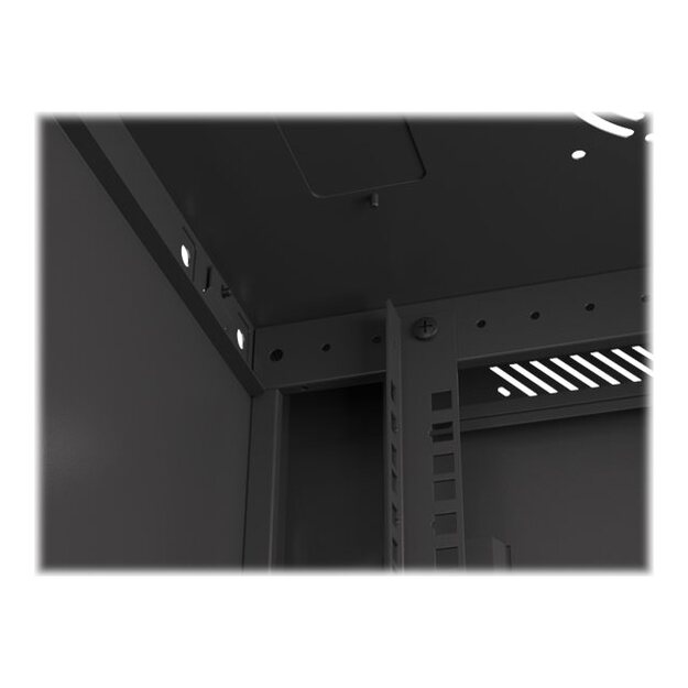 Komutacinė spinta pakabinama LANBERG 12U 600x450 steel doors black flat pack