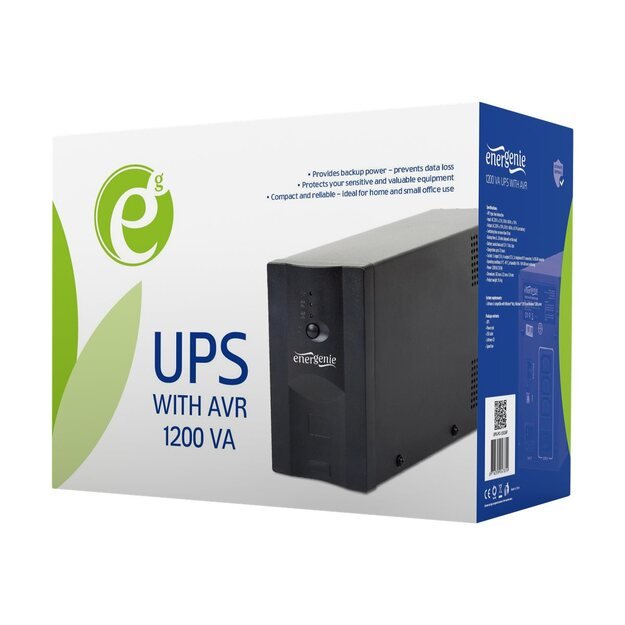 Nepertraukiamo maitinimo šaltinis UPS GEMBIRD 1200 VA UPS with AVRPrevents data loss and provides backup power