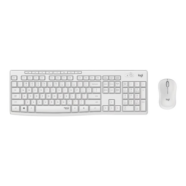 Klaviatūra + pelė komplektas LOGITECH MK295 Silent Wireless Combo - OFF WHITE - US INTL - INTNL