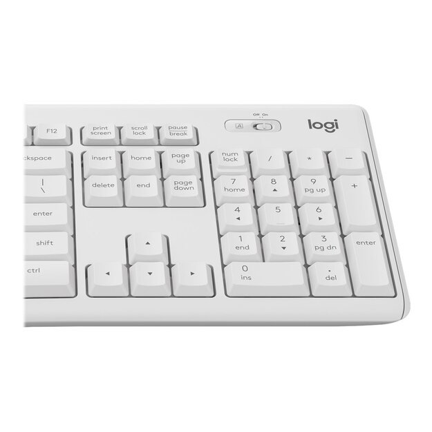 Klaviatūra + pelė komplektas LOGITECH MK295 Silent Wireless Combo - OFF WHITE - US INTL - INTNL