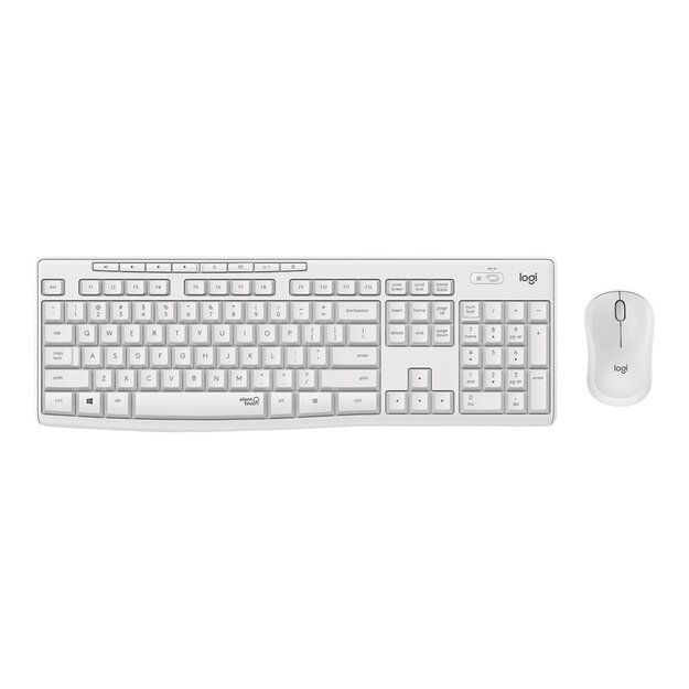 Klaviatūra + pelė komplektas LOGITECH MK295 Silent Wireless Combo - OFF WHITE - US INTL - INTNL