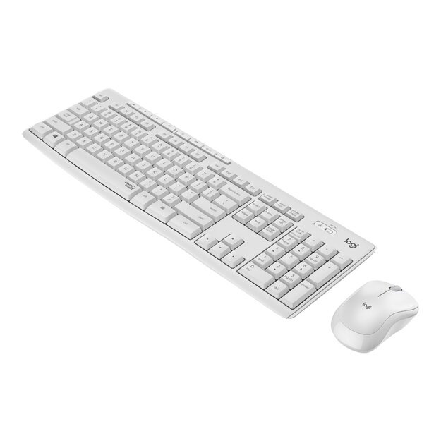 Klaviatūra + pelė komplektas LOGITECH MK295 Silent Wireless Combo - OFF WHITE - US INTL - INTNL