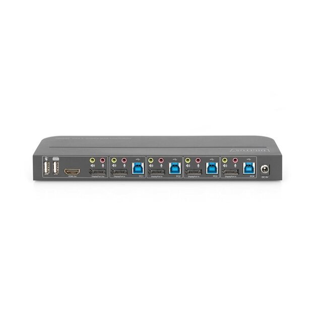 DIGITUS KVM Switch 4x1 DP DP/HDMI Out USB 4Kx2K 60Hz