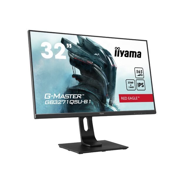 Monitorius IIYAMA G-Master GB3271QSU-B1 31.5inch IPS Gaming WQHD 165Hz 400cd/m2 0.5ms 1xHDMI 1xDP 2xUSB 3.0