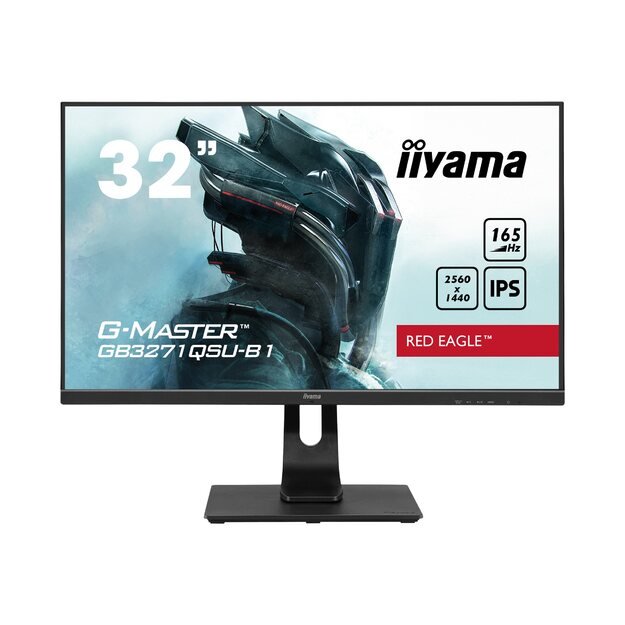 Monitorius IIYAMA G-Master GB3271QSU-B1 31.5inch IPS Gaming WQHD 165Hz 400cd/m2 0.5ms 1xHDMI 1xDP 2xUSB 3.0