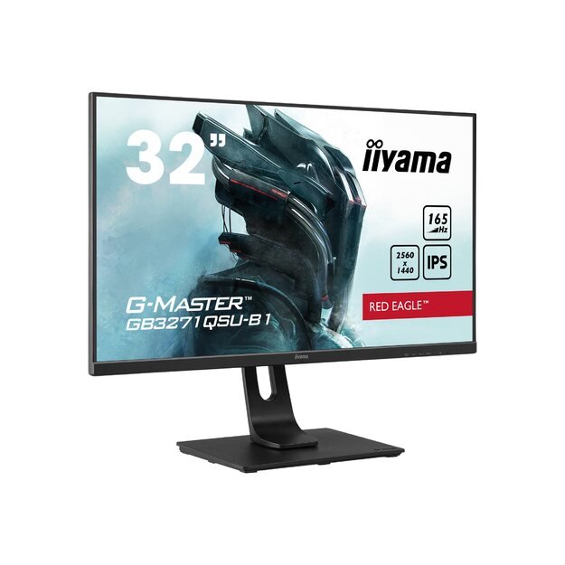 Monitorius IIYAMA G-Master GB3271QSU-B1 31.5inch IPS Gaming WQHD 165Hz 400cd/m2 0.5ms 1xHDMI 1xDP 2xUSB 3.0