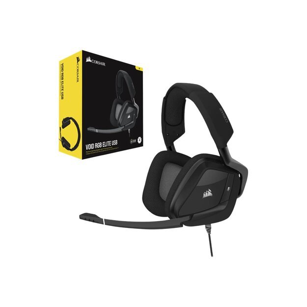 Ausinės CORSAIR VOID RGB ELITE USB Premium Gaming Headset with 7.1 Surround Sound Carbon EU Version