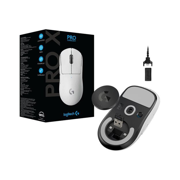 Kompiuterinė pelė belaidė LOGITECH Pro X Superlight Wireless Gaming Mouse - White - EWR2