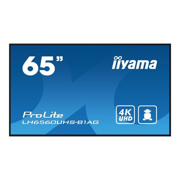 IIYAMA LH6560UHS-B1AG 65inch 3840x2160 UHD VA panel Haze 25perc 500cd/m Landscape and Portrait Wallmount Included