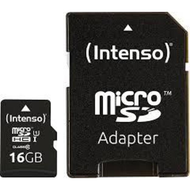 Atminties kortelė MEMORY MICRO SDHC 16GB UHS-I/W/ADAPTER 3423470 INTENSO