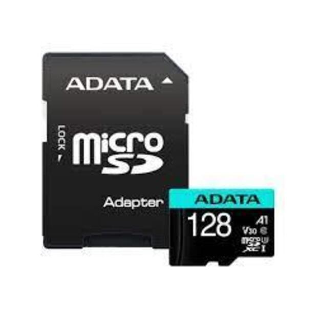 Atminties kortelė su adapteriu ADATA 128GB Micro SDXC UHS-I U3 V30S A2 + Adapter