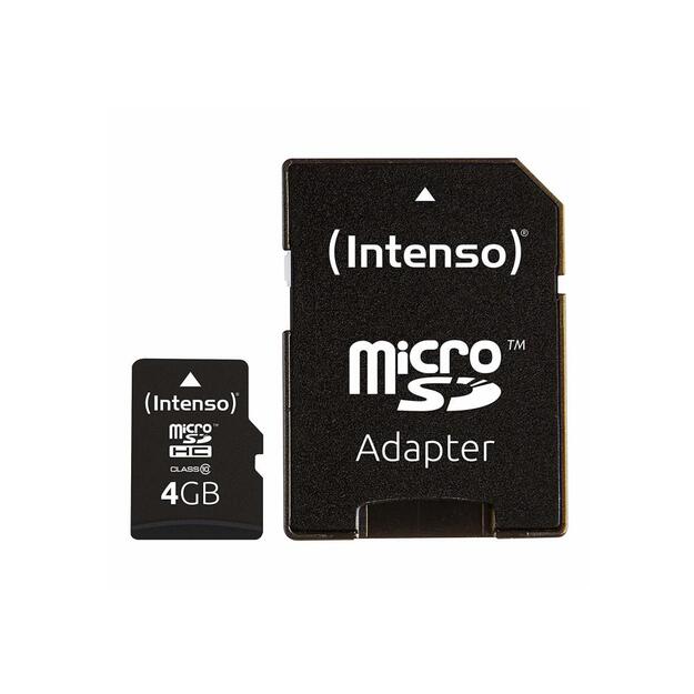 Atminties kortelė su adapteriu MEMORY MICRO SDHC 4GB C10/W/ADAPTER 3413450 INTENSO