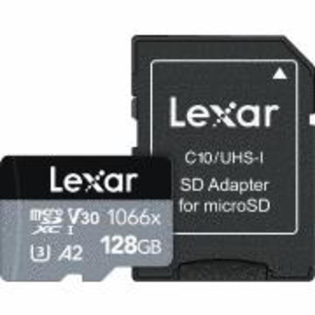 Atminties kortelė su adapteriu MEMORY MICRO SDXC 128GB UHS-I/W/A LMS1066128G-BNANG LEXAR