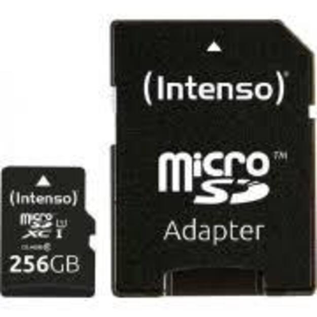 Atminties kortelė su adapteriu MEMORY MICRO SDXC 256GB UHS-I/W/ADAPTER 3423492 INTENSO