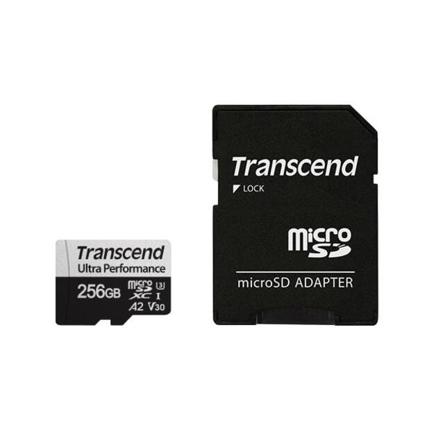 Atminties kortelė su adapteriu MEMORY MICRO SDXC 256GB W/A/UHS-I TS256GUSD340S TRANSCEND