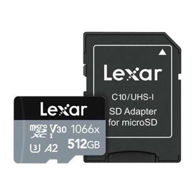 Atminties kortelė su adapteriu MEMORY MICRO SDXC 512GB UHS-I/W/A LMS1066512G-BNANG LEXAR