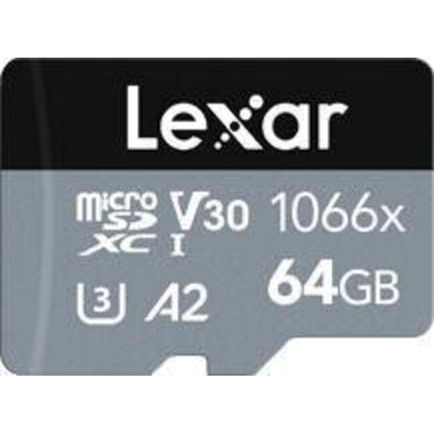 Atminties kortelė su adapteriu MEMORY MICRO SDXC 64GB UHS-I/W/A LMS1066064G-BNANG LEXAR