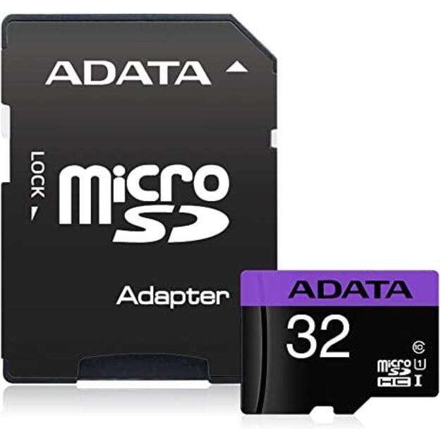 Atminties kortelė su adapteriu MICRO SDHC 32GB W/ADAP./AUSDH32GUICL10-RA1 ADATA