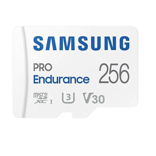 SAMSUNG PRO Endurance microSD Class10 256GB incl adapter R100/W30 up to 140160 hours