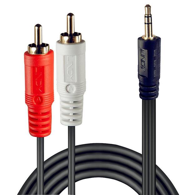 Audio kabelis CABLE AUDIO 2XRCA/3.5MM M/M 2M/35681 LINDY