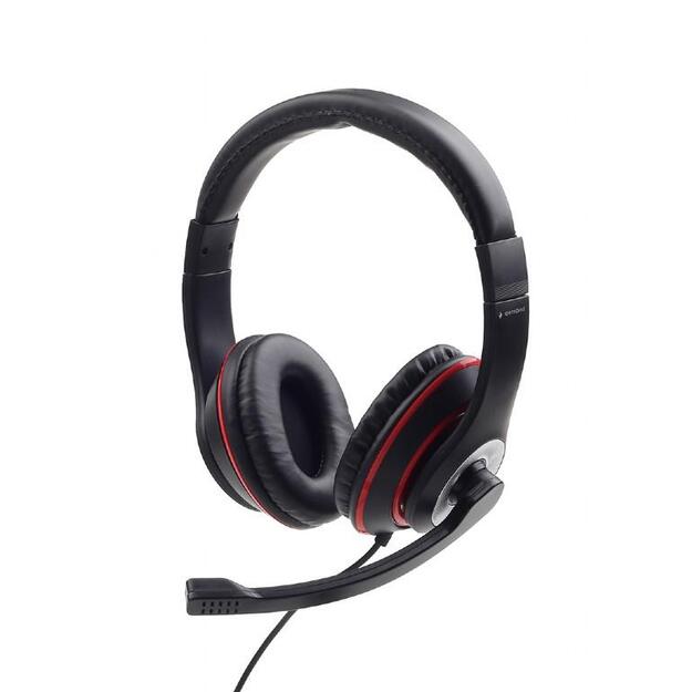 Ausinės HEADSET STEREO BLACK/MHS-03-BKRD GEMBIRD