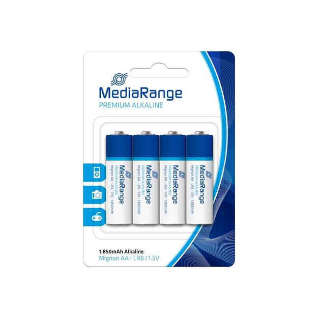 BATTERY ALKALINE AA 1.5V/4PCS MRBAT104 MEDIARANGE