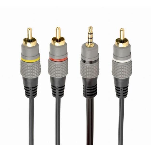 Audio adapteris 3.5MM 4PIN TO 3RCA/AV 1.5M CCAP-4P3R-1.5M GEMBIRD