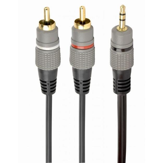 Audio adapteris 3.5MM TO 2RCA 10M/GOLD CCA-352-10M GEMBIRD