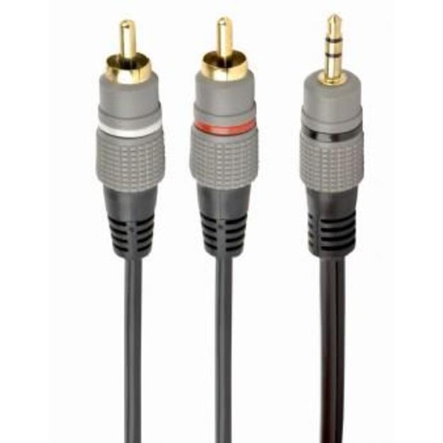 Audio adapteris 3.5MM TO 2RCA 5M/GOLD CCA-352-5M GEMBIRD