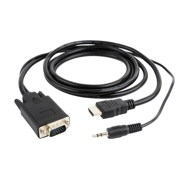 Vaizdo kabelis HDMI-VGA +3.5MM/3M A-HDMI-VGA-03-10 GEMBIRD