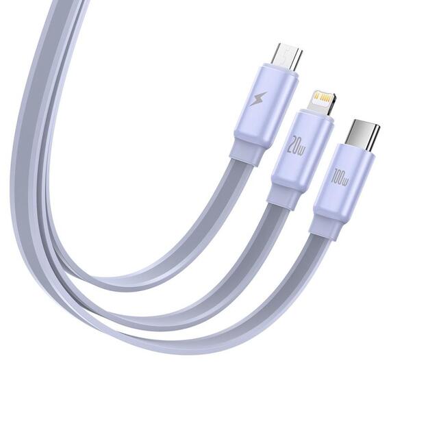 CABLE USB-C TO 3IN1 1.7M/PURPLE CAQY000005 BASEUS