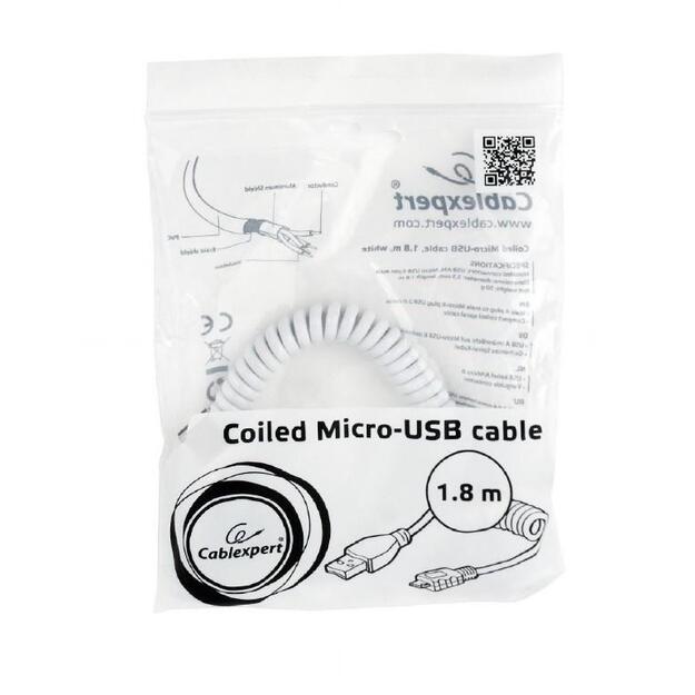 CABLE USB2 A PLUG/MICRO B 1.8M/CC-MUSB2C-AMBM-6-W GEMBIRD