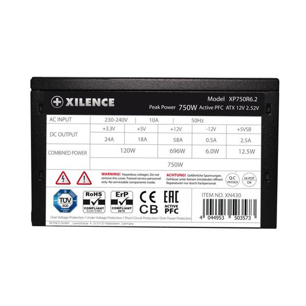 CASE PSU ATX2.52 750W/XN430 XILENCE
