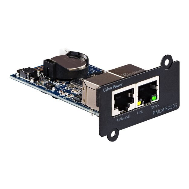 CYBERPOWER RMCARD205 Network Card for SNMP SLOT - combatible OR and PR Series, two connection : network and Environment Sensor