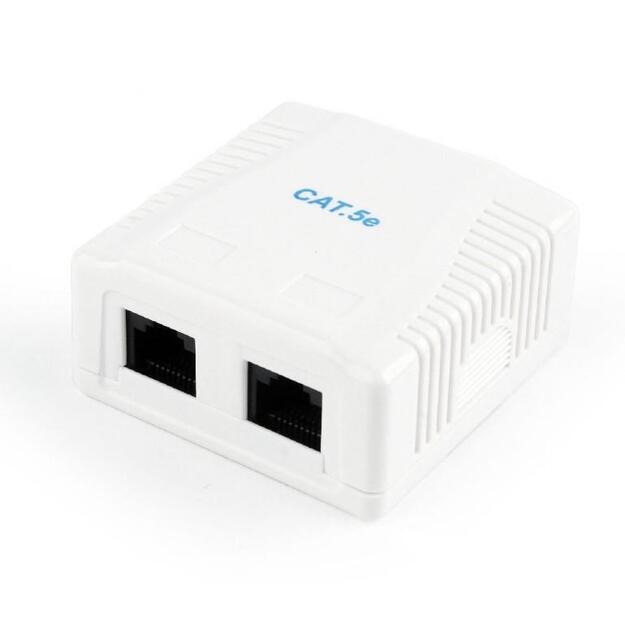 Dėžutė RJ45 lizdui 2XCAT5E/NCAC-2U5E-01 GEMBIRD