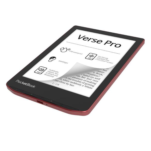 E-Reader|POCKETBOOK|Verse Pro|6 |1072x1448|1xUSB-C|Wireless LAN|Bluetooth|Red|PB634-3-WW
