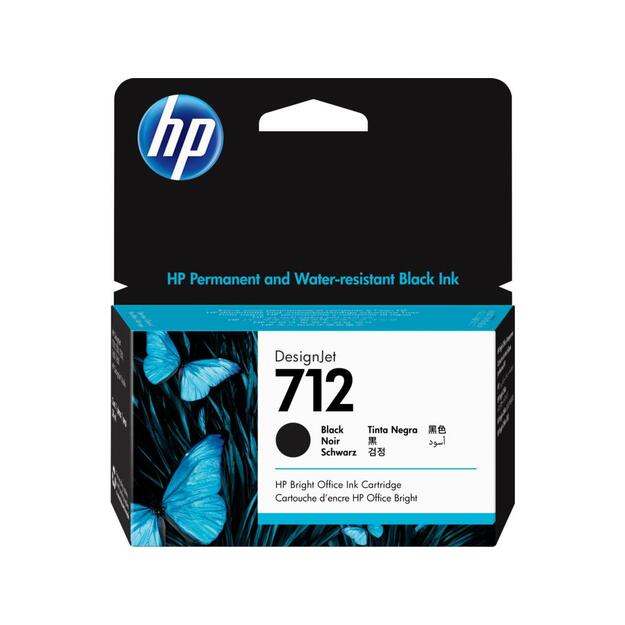 HP 712 38-ml Black DesignJet Ink Cartridge