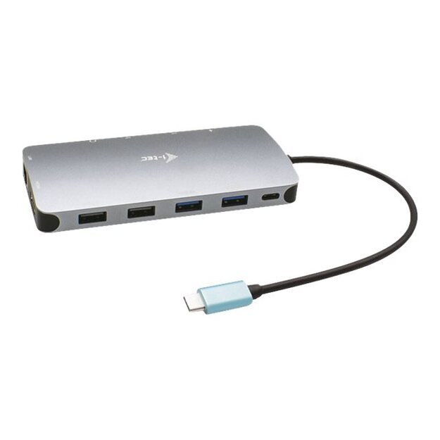 I-TEC USB-C Metal Nano Dock 2x DP 1x HDMI 1x GLAN 1x Audio/Mic 2 xUSB 3.1 2x USB 2.0 1x USB-C Data 1x USB-C 100W PD