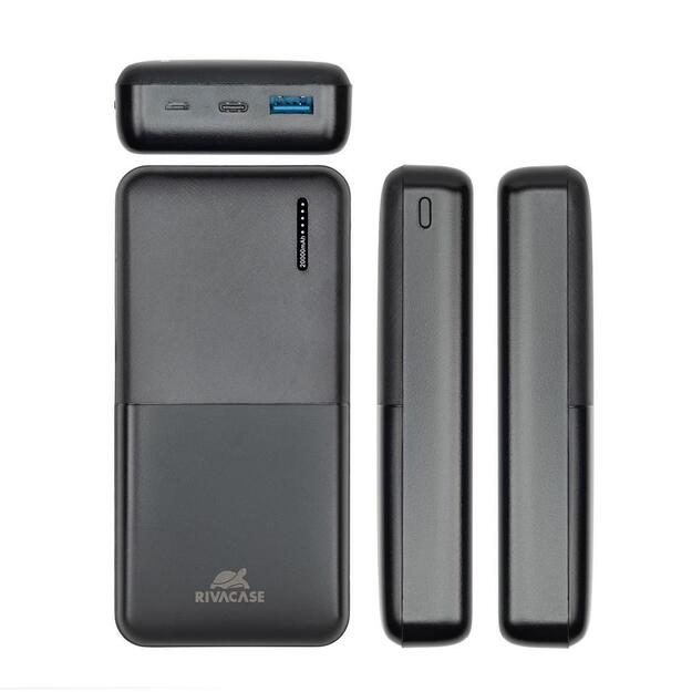 Išorinė baterija USB 20000MAH/BLACK VA2571 RIVACASE