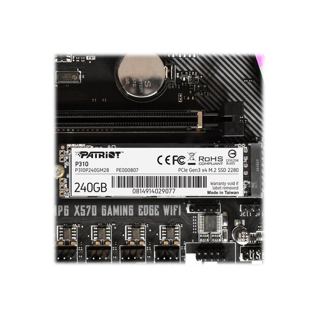 Kietasis diskas (SSD) vidinis PATRIOT P310 240GB M2 2280 PCIe SSD NVME