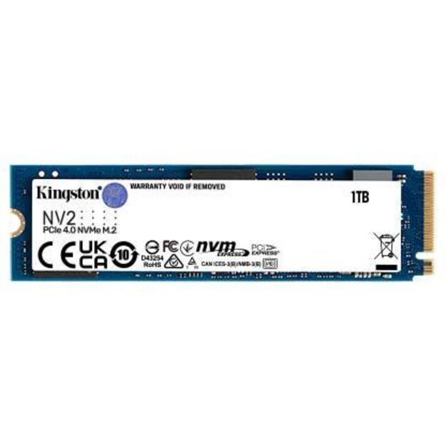 Kietasis diskas (SSD) vidinis SSD|KINGSTON|NV2|1TB|M.2|PCIE|NVMe|Write speed 2100 MBytes/sec|Read speed 3500 MBytes/sec|2.2mm|TBW 320 TB|MTBF 1500000 hours|SNV2S/1000G