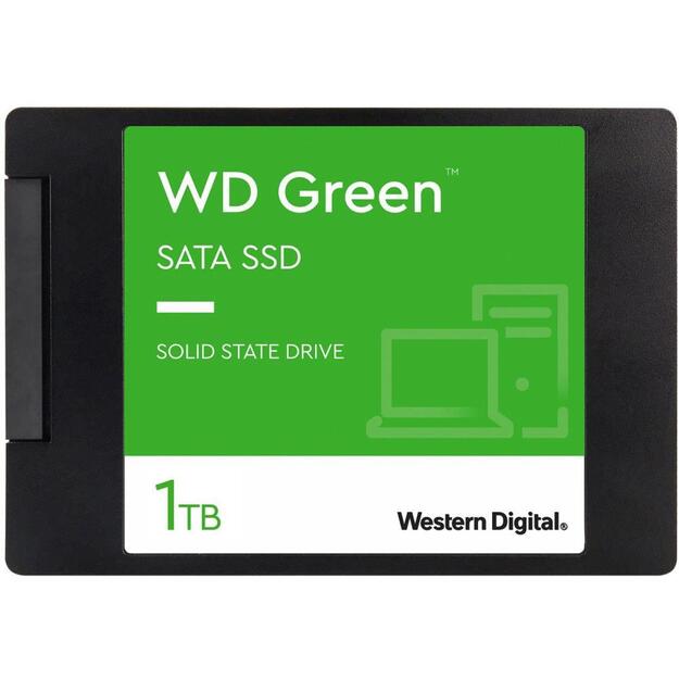 Kietasis diskas (SSD) vidinis SSD|WESTERN DIGITAL|Green|1TB|SATA 3.0|SLC|Read speed 545 MBytes/sec|2,5 |MTBF 1000000 hours|WDS100T3G0A