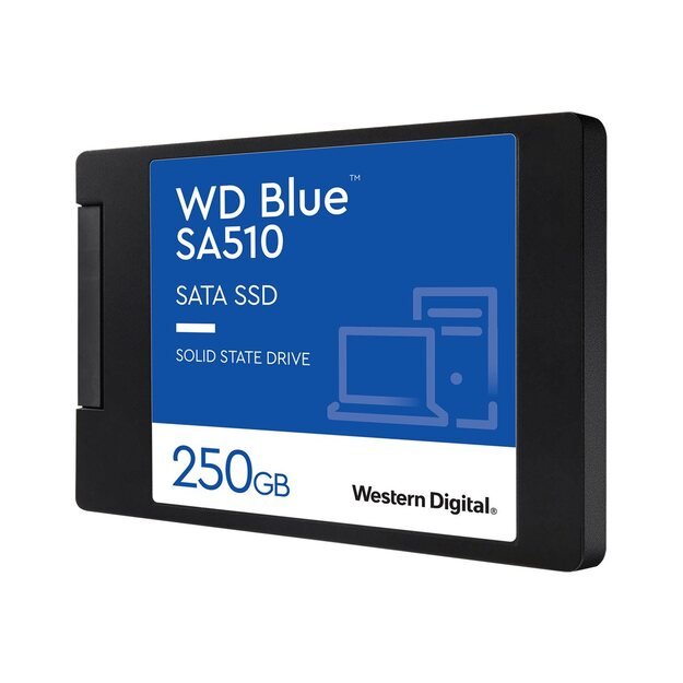 Kietasis diskas (SSD) vidinis WD Blue SA510 SSD 250GB SATA III 6Gb/s cased 2.5inch 7mm internal single-packed