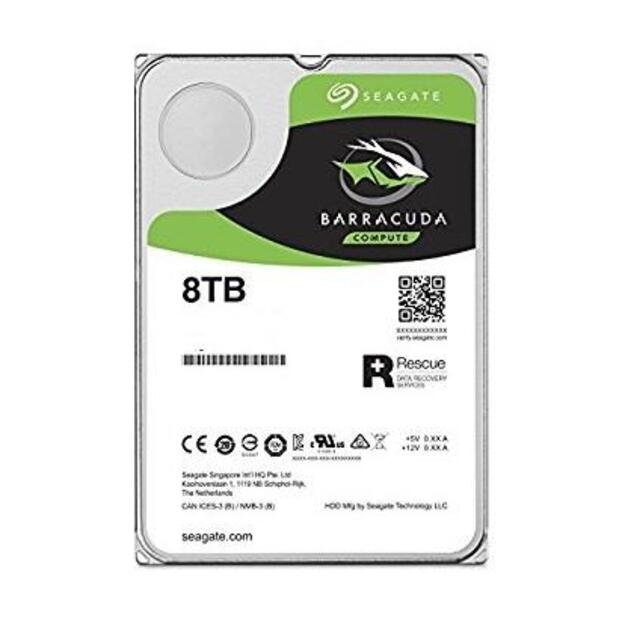 Kietasis diskas vidinis HDD|SEAGATE|Barracuda|8TB|SATA 3.0|256 MB|5400 rpm|Discs/Heads 4/8|3,5 |ST8000DM004