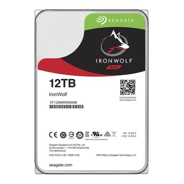 Kietasis diskas vidinis HDD|SEAGATE|IronWolf|12TB|SATA 3.0|256 MB|7200 rpm|3,5 |ST12000VN0008