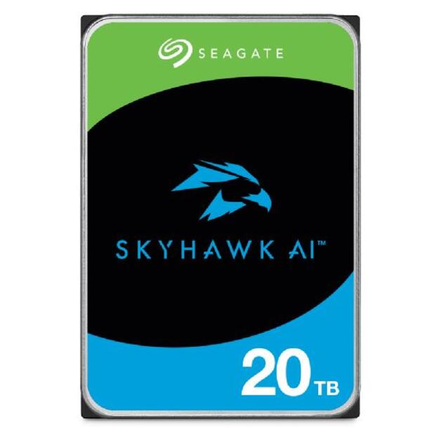 Kietasis diskas vidinis HDD|SEAGATE|SkyHawk AI|20TB|SATA 3.0|256 MB|7200 rpm|Discs/Heads 10/20|3,5 |ST20000VE002